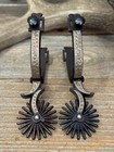 Beautiful Mexican Vaquero Silver Overlay Engraved Single Mount Spurs