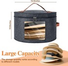 Round Hat Box  Stackable Felt Hat Boxes For Women Storage  Foldable Premium