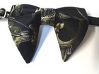 Handmade Brocade Bow Tie Vintage Style 70 s Black gold Bowtie Wedding Prom Gift