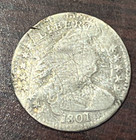 1801 Draped Bust Heraldic Eagle Reverse Half Dime - Damaged