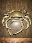 Vintage Solid Brass Crab Hinged Lid Ashtray Trinket Box  does Not Close All Way 