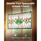 Stained Glass Window Panel  32 X 17 In  Hanging Transom Rectangle