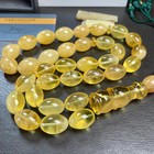 Handmade Yellow Amber Misbaha Islamic Prayer Beads 13x18mm 75 5g