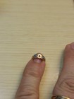 Vintage Gold Filled Brass Turquoise Snake Eyes Seed Pearl Baby Ring Size  2