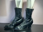 Antique - Victorian   Edwardian Women   s Black Leather Lace Up   Boots