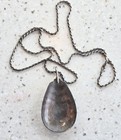 Vintage Navajo Sterling Silver Turquoise Pendant Necklace Signed El 925 Rope   