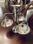 Antique International Silver Plated Neoclassical Epergne With Hanging Baskets