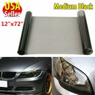 12 x72  35  Medium Black Smoke Led Headlight Taillight Fog Light Tint Film Vinyl