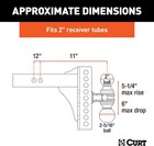Curt 45900 Adjustable Trailer Hitch Ball Mount  2-inch Receiver