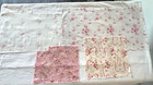 Antique French English Fabric Floral Roses Foliage Cotton
