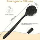 Long Handle Silicone Back Scrubber Double Sided Shower Brush Bath Body Cleaner