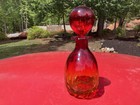 Vintage Rainbow Decanter With Ball Stopper   Tangerine   Number 1