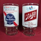 Vintage 32oz 1 Schlitz Milwaukee 1 Blue Ribbon Beer Glass Large 7    Footed Bar