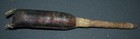 Rare Early Navajo Rawhide Rattle Deeply Incised Painted Red  Blue Arrow Lighting