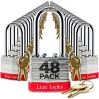Lion Locks 48 Keyed-alike Padlocks W  2    Long Shackle   Assorted Pattern Names 