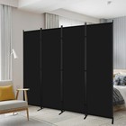 4 Panel Room Divider 6ft Steel Frame Screen Folding Privacy Divider Freestanding