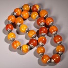 Old Tibetan Buddhism Beeswax Tibet Silver Bracelet Prayer Bead Amulet Necklace