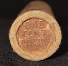 Estate   Unsearched   Wheat Cent Roll With Old Silver Coin   Bu Wheat Tails Ends