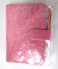 Sky Multicolor Sparkle Pink Leather Budget Binder Deluxe Organizer  Wdiamond Pen