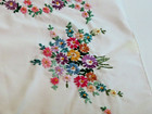 Vintage Bright Floral Hand Embroidery Table Runner 48 L X 14 W