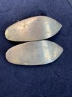 Vintage Art Deco Metal Shoe Buckles Pair Gold Tone Pink Floral Enamel Brass 