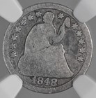 1848-p  H10c Liberty Seated Silver Half Dime  Ngc G4   8404748-026