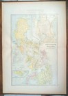 1900 Philippines Map 18 x26  Crams Old Antique Original Quezon City Manila Cebu