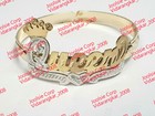 Personalized Baby 14k Gold Plated Crown Name Cuff Bangle Bracelet 