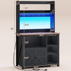 35 4  Bakers Rack With Led Lights  Farmhouse Microwave Stand Kitchen Cabinet