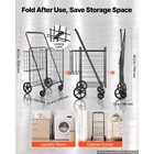 Uimoso Folding Shopping Cart  25 6 Gal   5 8 Gal Dual-basket Grocery Trolley