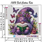 Gnome Stamped Cross Stitch Kits For Adults Beginner butterfly Counted Cros   
