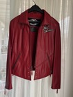 Harley Davidson Women   s Eagle Red Leather Jacket Superior Quality  m 