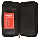 Black Genuine Leather Credit Card Checkbook Holder Zip Around Wallet