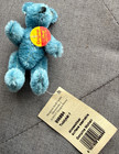 Steiff   Miniature Blue Short Mohair Teddy Bear 3 5  Brass Button no Ear Tag w ot
