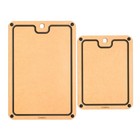 Cuisipro Fibre Wood Cutting Boards With Silicone Feet  Set Of 2  Natural slate