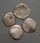 F-273  Floor Sweepings-- Ancient India  Small Silver Coins  Lot Of 4 Coins