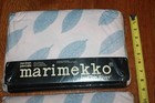 Vintage Marimekko Two Queen Fitted Sheets Lehti Pale Pink Blue Leaves 80s 90s