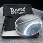 Vintage Sterling Silver Hand Purse Vanity Mirror Ornate With Pouch Box Mcm Gift