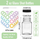 40 Pack 2 Oz Glass Shot Bottles With Caps  Juice Shot Glasses With Lids  Reusabl