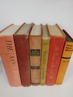 Lot Of 6   Antique Vintage Red Hardcover Books   Decorative Staging Set Prop