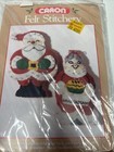 Vintage Christmas Ornament Kit Santa Angel Felt Sequins Caron 6023 6018 New
