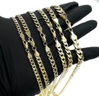 14k Italy Gold Men s 4mm-9mm Cuban Link Luxury High Quality Chain Necklace