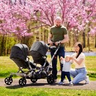 Dream On Me Track Tandem Double Umbrella Stroller In Black  Lightweight Double