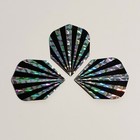 Black   Silver Stripes Holographic Standard Dart Flights 3 Per Set