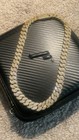 12mm Vvs Moissanite Cuban Link Chain 18    Iced Out 925 Silver Gold Finish
