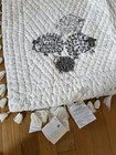 Pottery Barn Baby Crib Toddler Comforter Sheep And Tassel Fringe 50   x36    Neutral