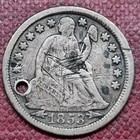 1853 Seated Liberty Dime 10c Love Token  l   98499