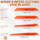 10 Pcs 6   8 Inch Reciprocating Saw Blades Wood   Metal Cutting Carbon Steel Bi