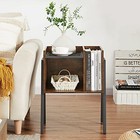 Nightstand Industrial End Table bedside Table With 2-tier 1 Pack Classic Brown
