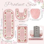 Bathroom Rug Set 4 Pcs Non Slip Bath Mats U Shaped Toilet Rug   Toilet Lid Cover